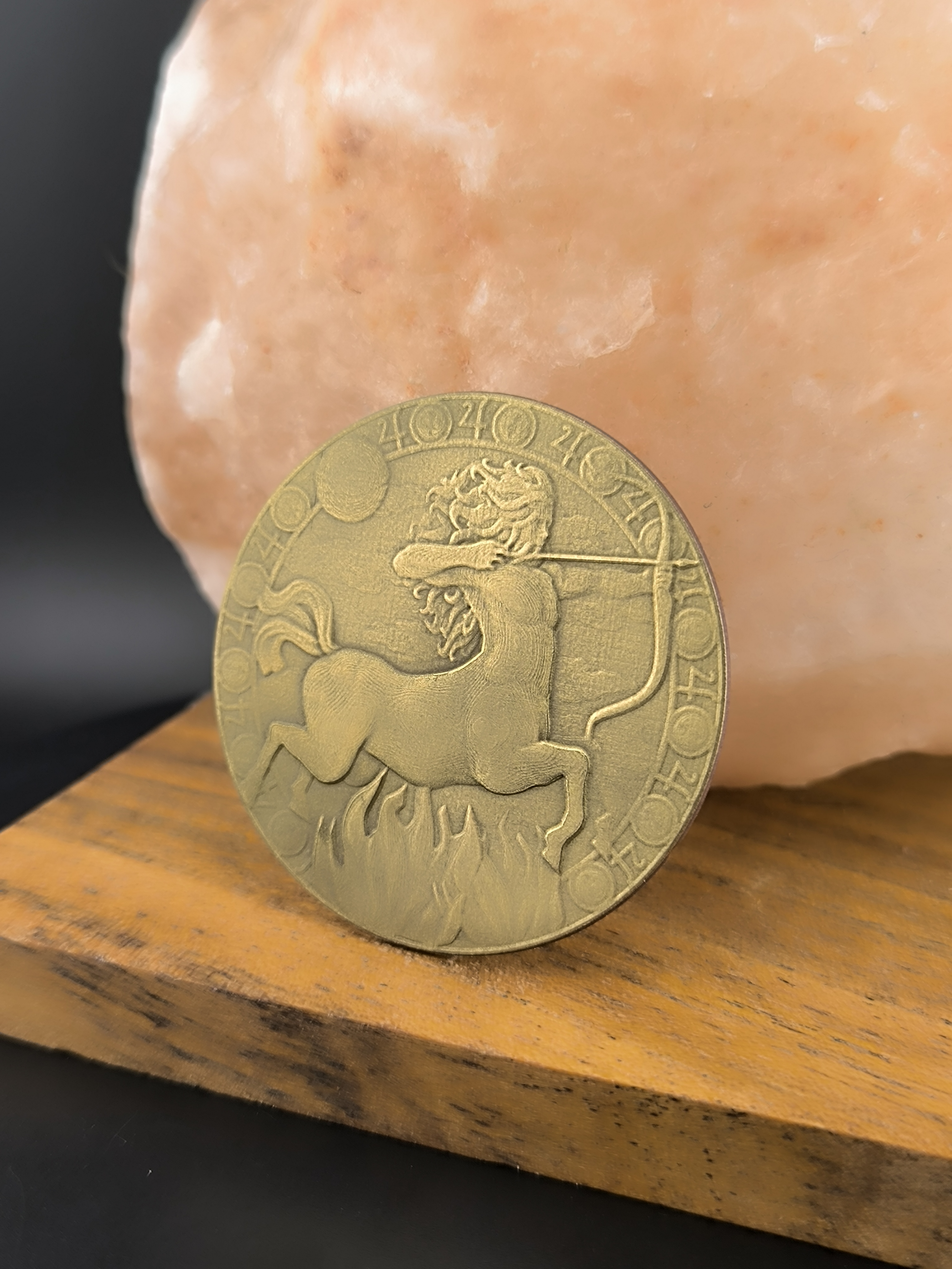 individuelle 3D-Gravur auf Messing Münze